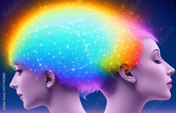 Fototapeta Human mental energy abstract illustration, generated ai
