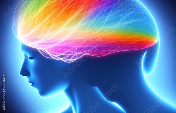 Obraz Human mental energy abstract illustration, generated ai