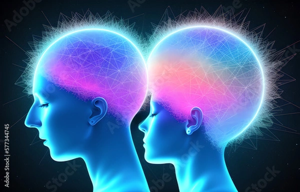 Obraz Human mental energy abstract illustration, generated ai