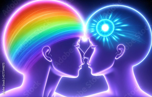 Obraz Human mental energy abstract illustration, generated ai