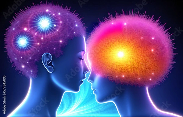 Obraz Human mental energy abstract illustration, generated ai
