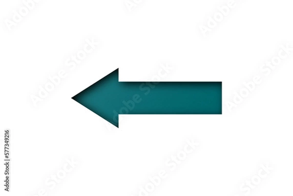 Obraz green paper arrow isolated on white paper background