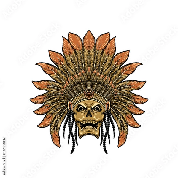 Obraz Skull chief indian native america.