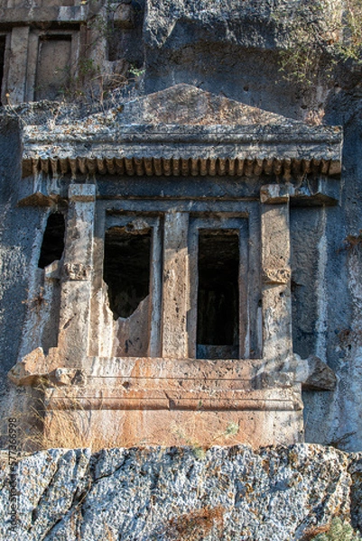 Obraz Rock king tombs, symbols of Fethiye city, Amyntas Rock Tombs, Mugla, Turkey.
