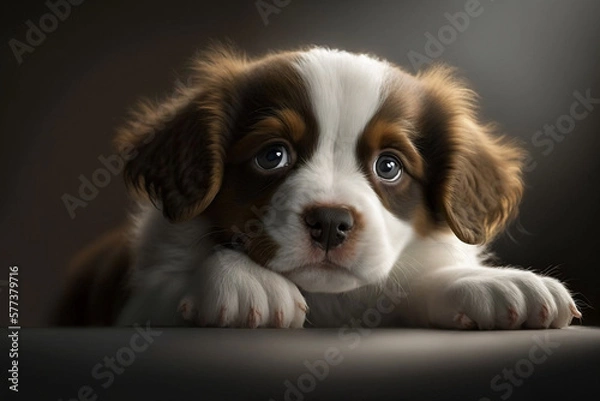 Obraz cute puppy dog created with Generative AI technology