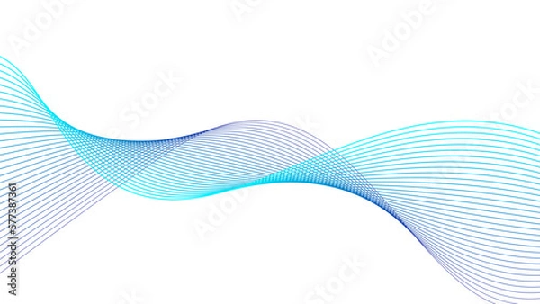 Obraz purple blue cyan tech wavy lines gradient background 