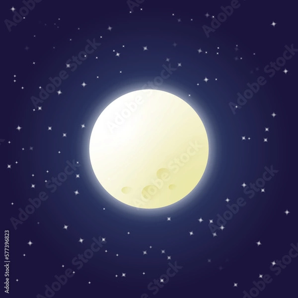 Obraz Moon in a starry night