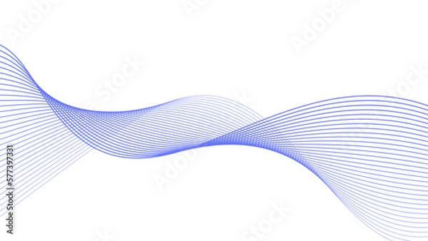 Obraz blue tech wavy lines gradient vector illustration