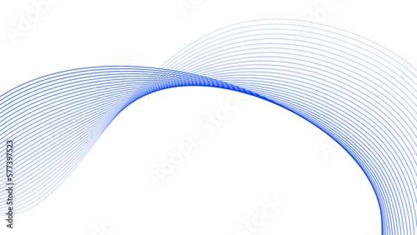 Obraz blue tech wavy lines gradient vector illustration