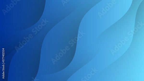 Fototapeta Minimal blue wave background. Dynamic curve shape composition. Vector illustration