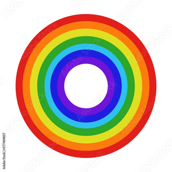 Obraz Rainbow circle hand drawn on transparent  background.	