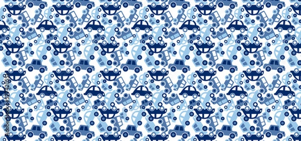 Fototapeta seamless pattern with blue Car