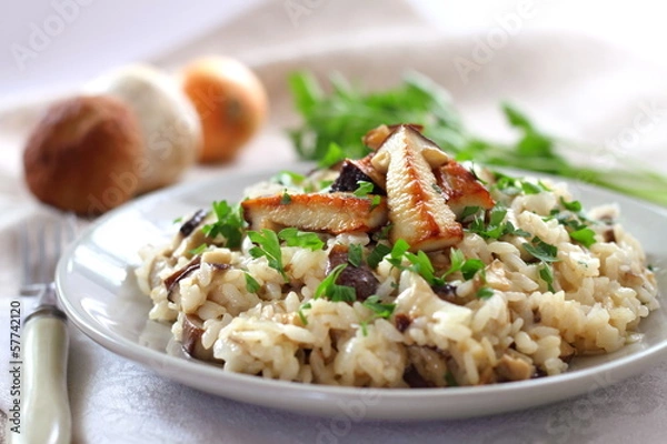 Fototapeta Risotto with mushrooms