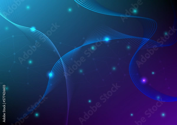 Fototapeta Technology futuristic abstract background.techno,digital network illustration 