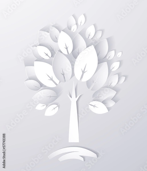 Obraz paper white tree abstract background