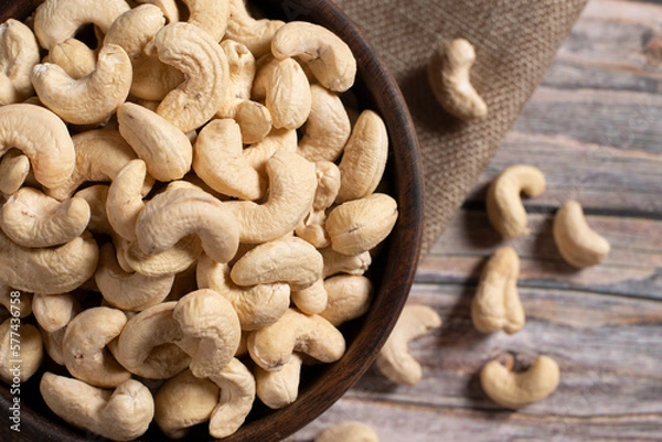 Obraz cashew nuts on a wooden background