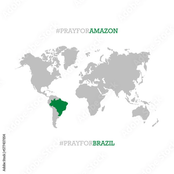 Fototapeta Pray for Brazil Vector Eps10