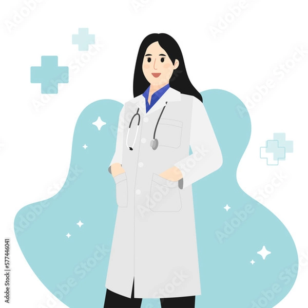 Obraz A female doctor character Vector