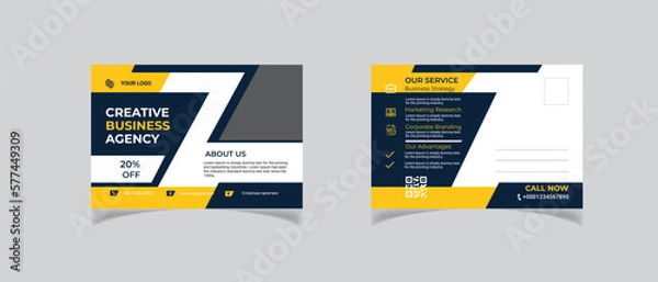 Obraz Creative Business postcard template with modern 