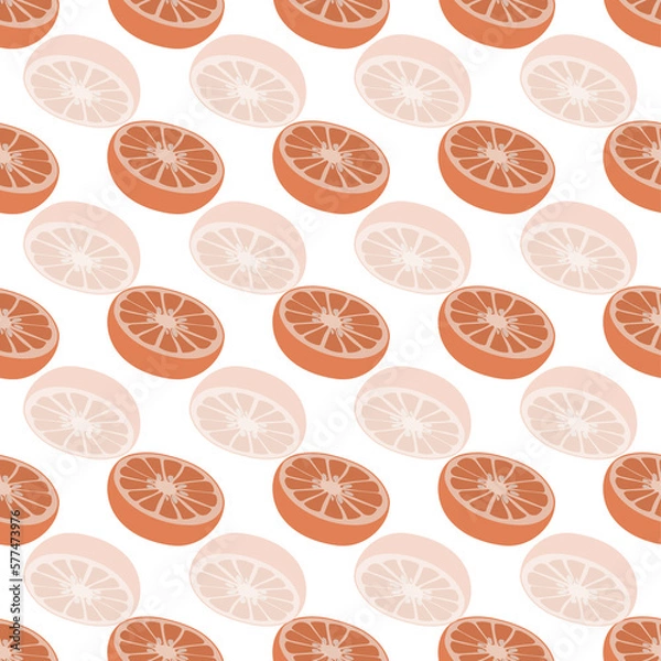 Obraz White Citrus Orange Transparent Seamless Pattern