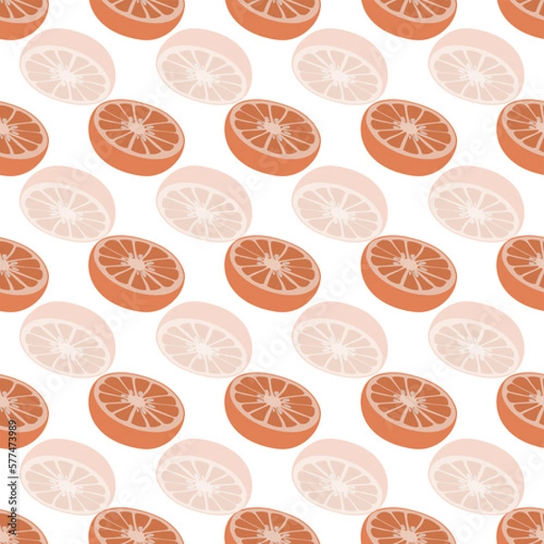 Obraz White Citrus Orange Transparent Seamless Pattern