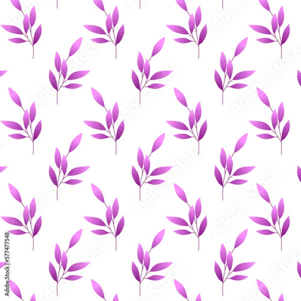 Obraz Branch with purple leaves pattern. For fabrics, background , wall paper, wrapping, poster or banner, cover or leaves. Vector illustration