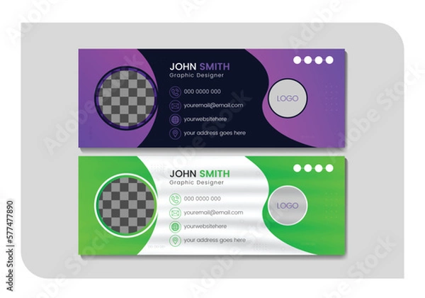 Fototapeta Vector email signature design and professional facebook banner template