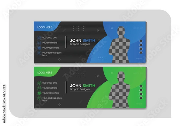 Fototapeta Vector email signature design and professional facebook banner template