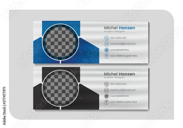 Fototapeta Vector email signature design and professional facebook banner template