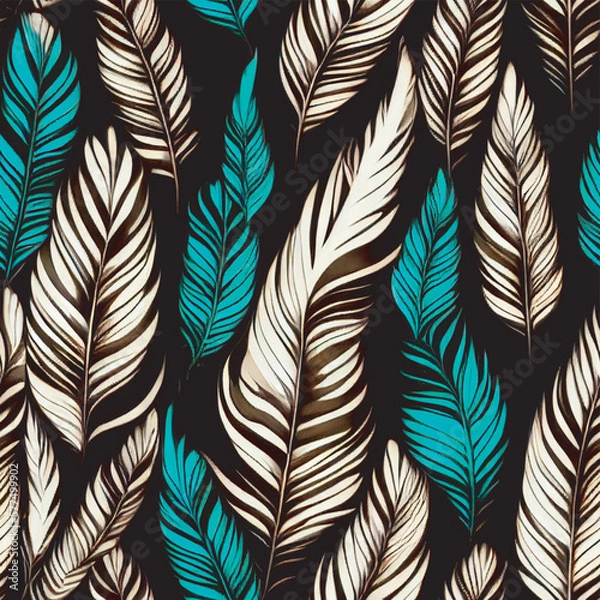 Obraz seamless pattern with feathers
