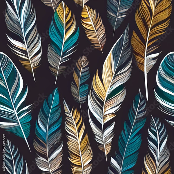 Obraz seamless pattern with feathers