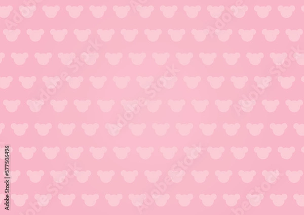 Obraz light pink bear pattern on dark pink background