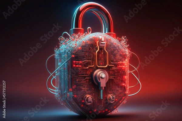 Fototapeta Cybersecurity and Blockchain Technology: Securing Digital Transactions - ai generated