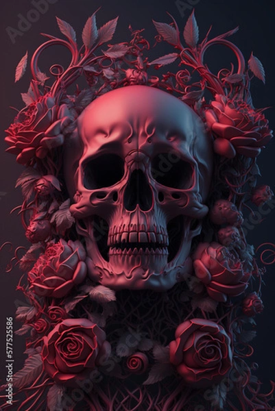 Obraz skull and crossbones, Generative AI