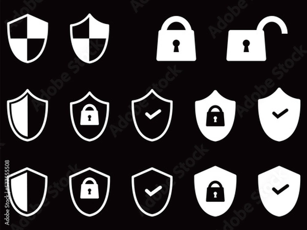 Fototapeta 白のセキュリティアイコンセット