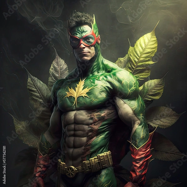 Fototapeta Marijuana Superhero - AI Generated