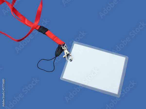 Fototapeta Blank vip pass isolated on blue background