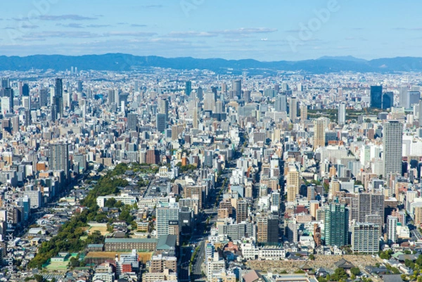 Fototapeta 大阪府　あべのハルカスからの眺め（天王寺公園方面）