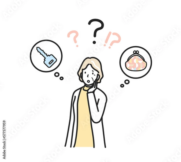 Fototapeta 物忘れのシニア女性