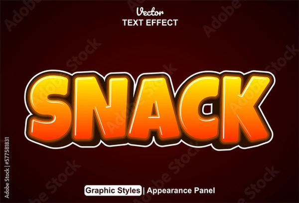 Fototapeta snack text effect with graphic style and editable.