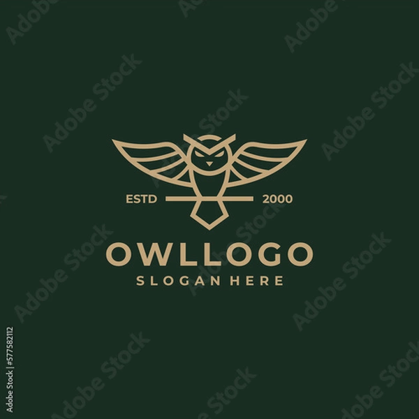 Obraz owl luxury logo design