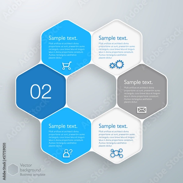 Fototapeta Infographics Vector Background Honeycomb Structure
