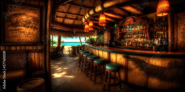 Fototapeta Beautiful Tiki Bar, Generative AI