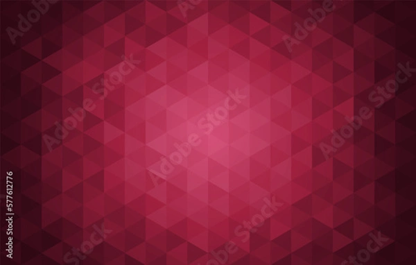 Fototapeta Gradient mosaic triangle background pattern. Trend color of the year 2023 viva magenta and black. Design texture elements for banners, covers, posters, backdrops, walls. Vector illustration.