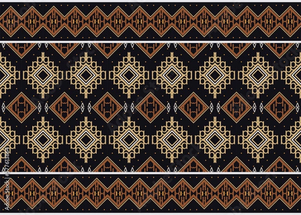 Fototapeta Ethnic floral seamless pattern. Geometric ethnic pattern traditional Design It is a pattern geometric shapes. Create beautiful fabric patterns. Design for print. Using in the fashion industry.