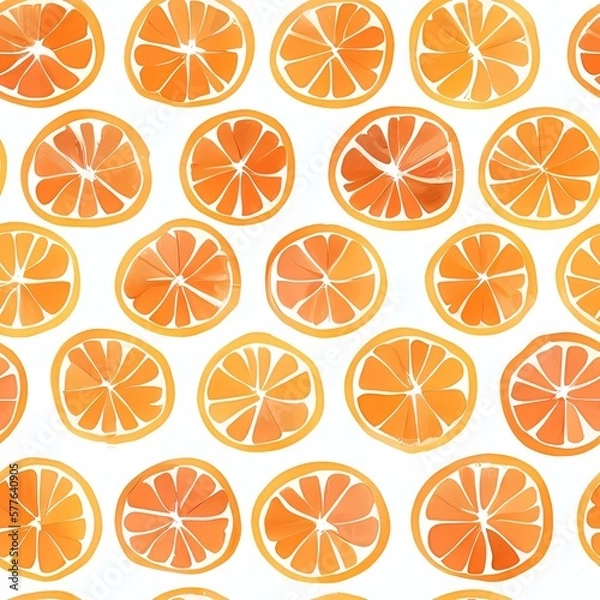 Fototapeta Seamless orange pattern, created with generative ai technology