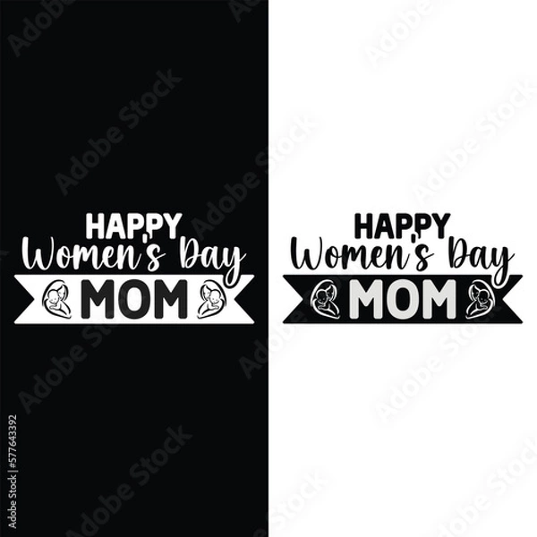 Obraz happy womens day t-shirt design vector template