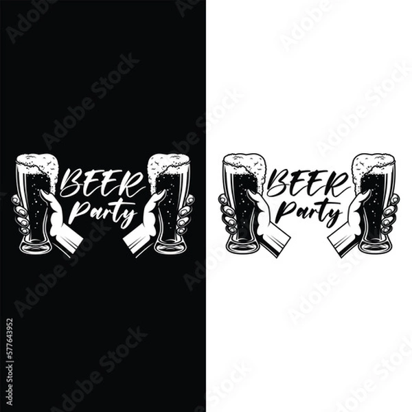 Obraz t-shirt design Free vector samples with illustration of beer design
