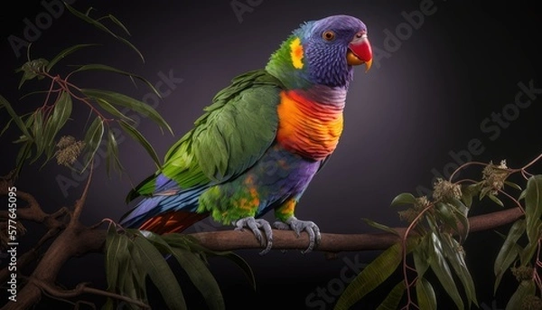 Fototapeta Exotic rainbow lorikeet generative ai