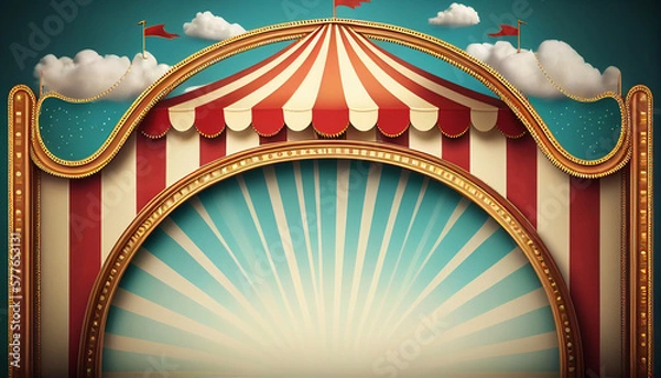 Obraz Circus frame background , circus tent background with copy space , Generative AI